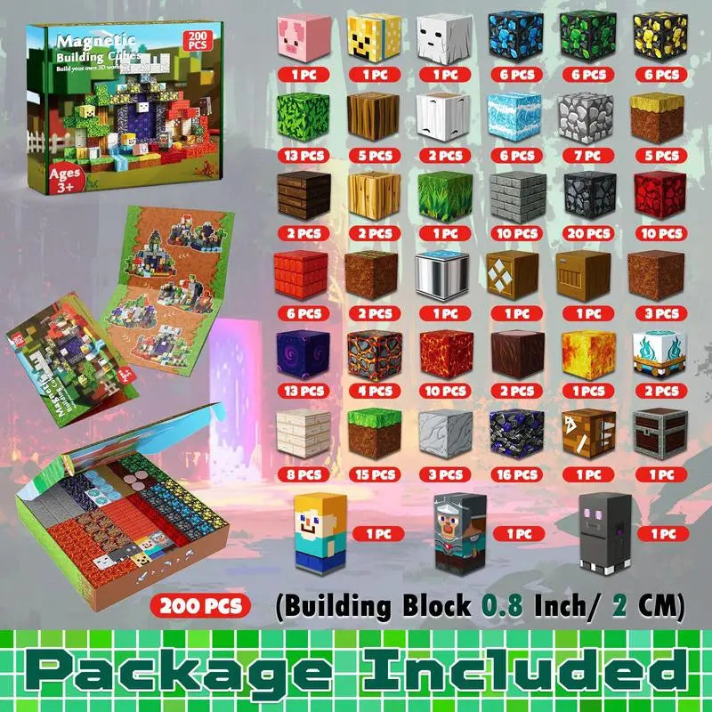 MINECRAFT Magnetic Building Blocks